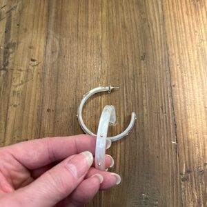 Translucent Hoop Earrings with Gold Accents